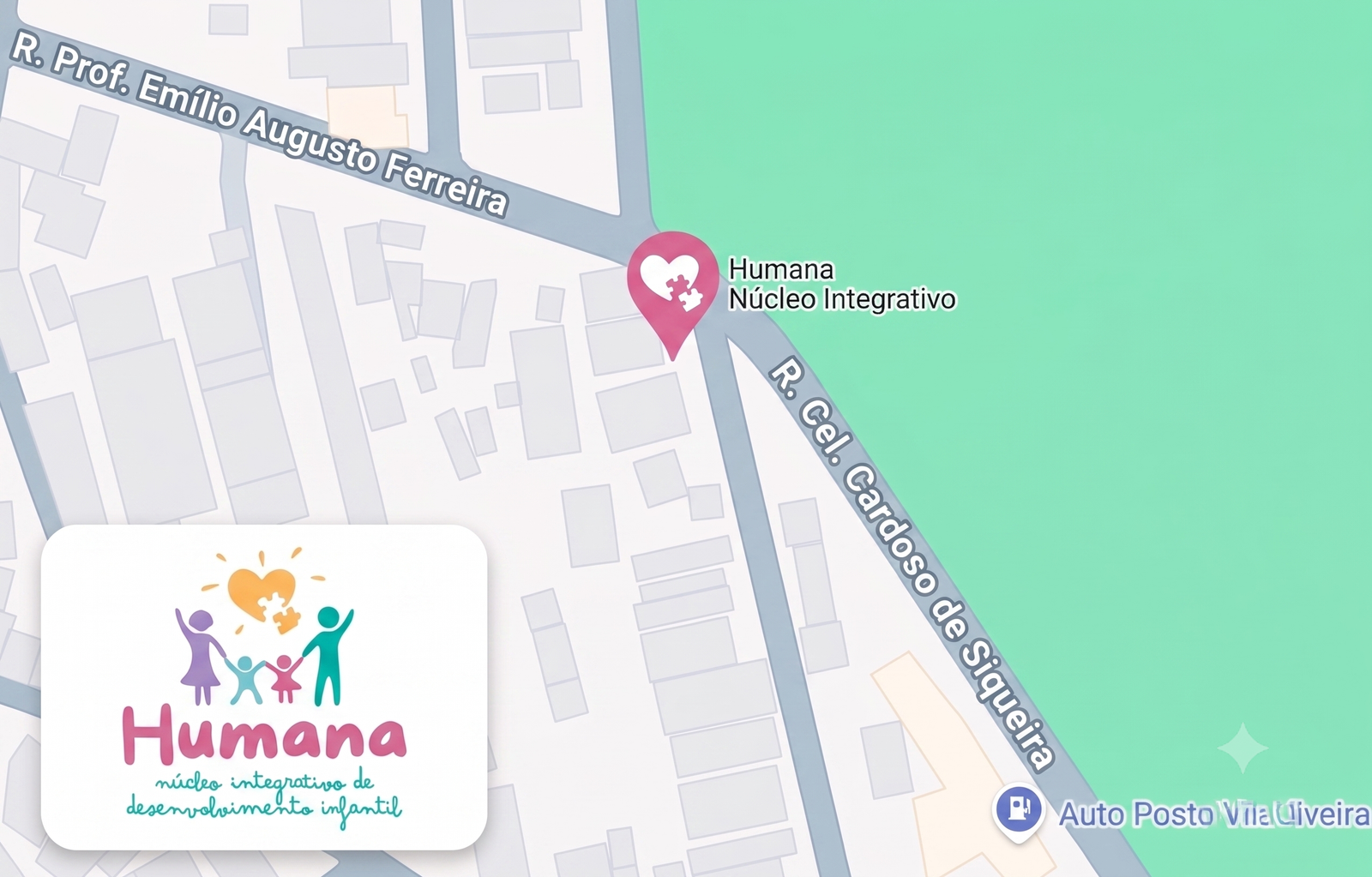 Localização do Humana Núcleo Integrativo no Google Maps